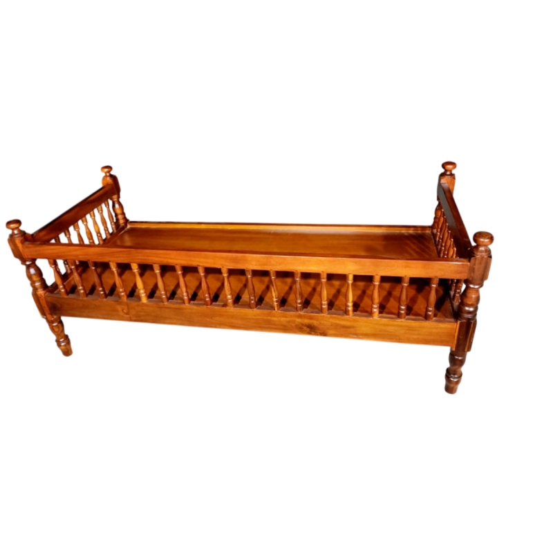 Modern Rectangular Wooden Sofa with Armrests for Living Room in Brown Manufacturers in Odisha