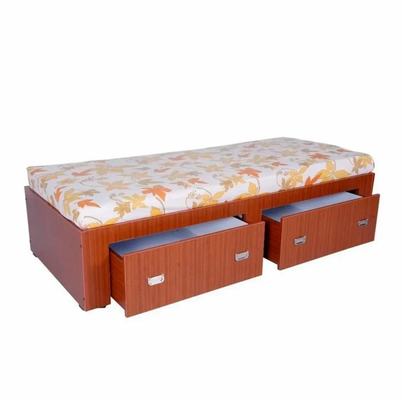 Brown Wooden Diwan with 2 Storage Boxes Modern Practical Manufacturers in Odisha