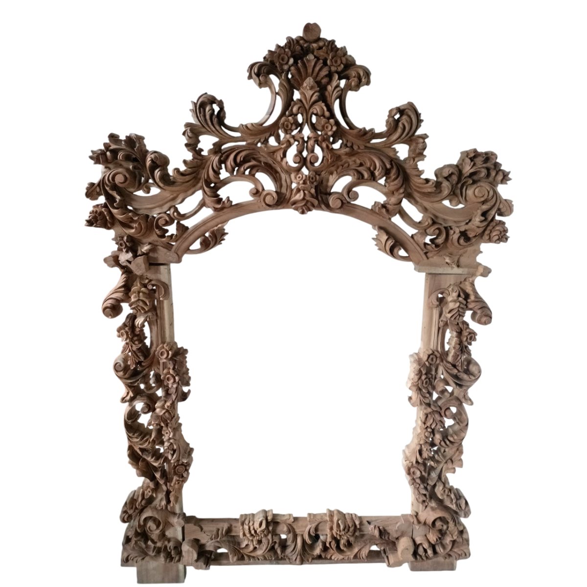 Carved Teak Wood Mirror Frame Customizable Color for Personalized Design Manufacturers in Andhra Pradesh