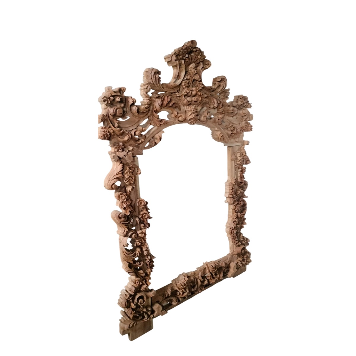 Carved Teak Wood Mirror Frame Customizable Color for Personalized Design Manufacturers in Andhra Pradesh