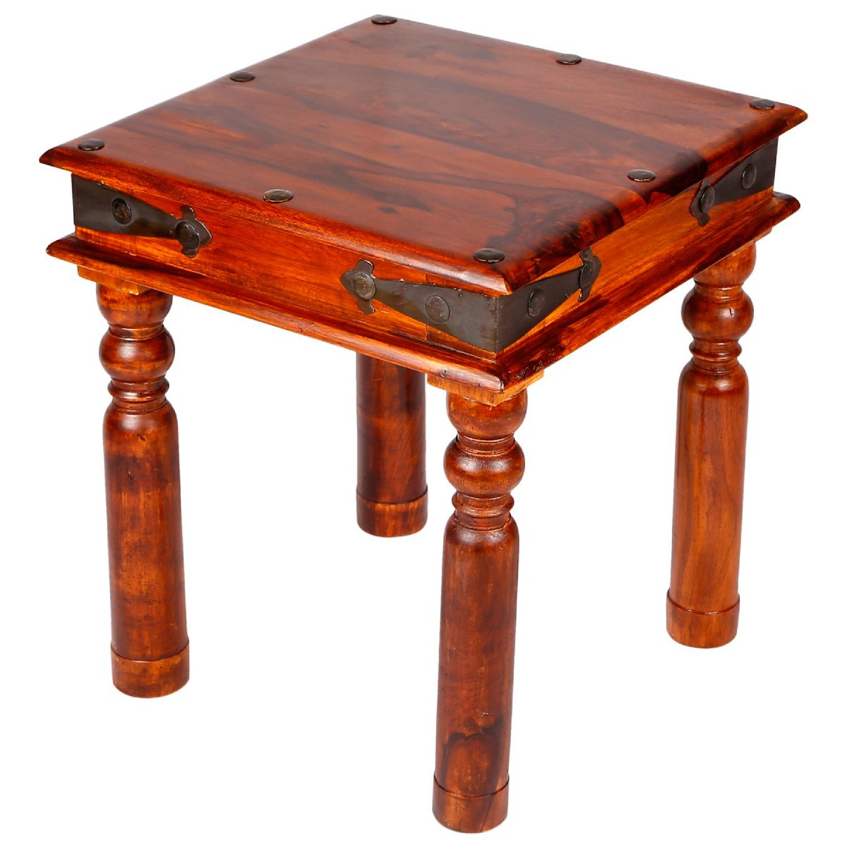 Classic Antique Square Side Table with Sheesham Wood and Wooden Top for Home Manufacturers in Imphal