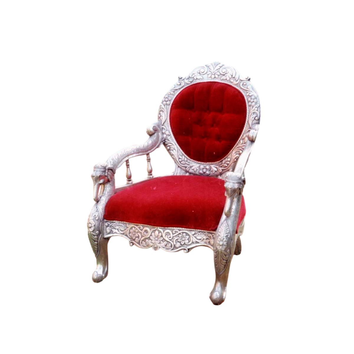 Contemporary Wooden Frame Wedding Chair Velvet Seat Manufacturers in Guwahati