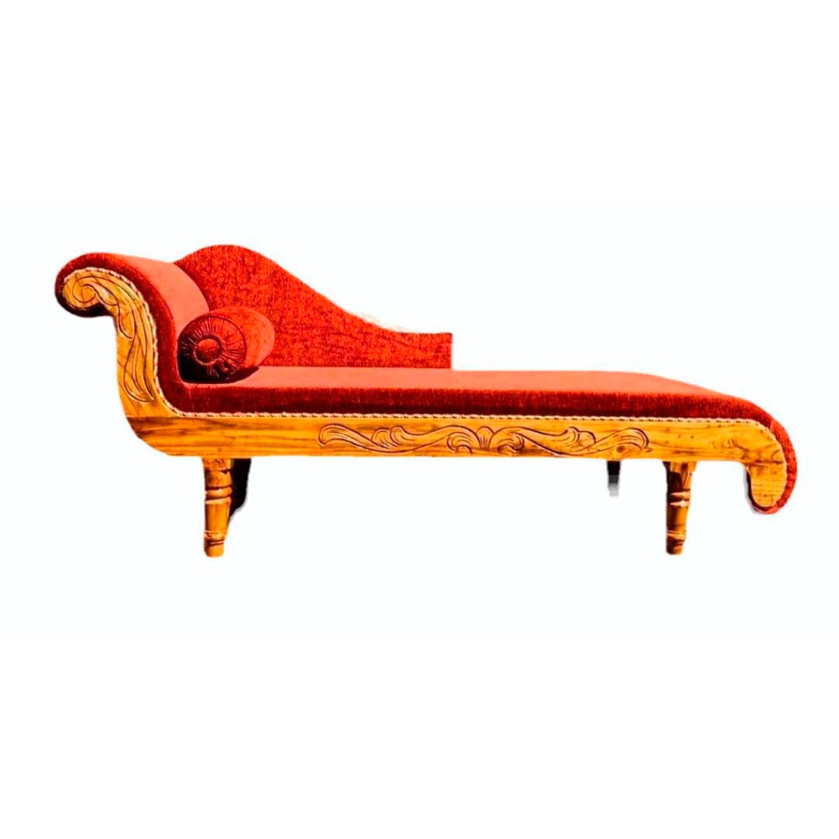 Elegant 3 Seater Teak Wood Diwan with Red Wooden Finish Manufacturers in Odisha