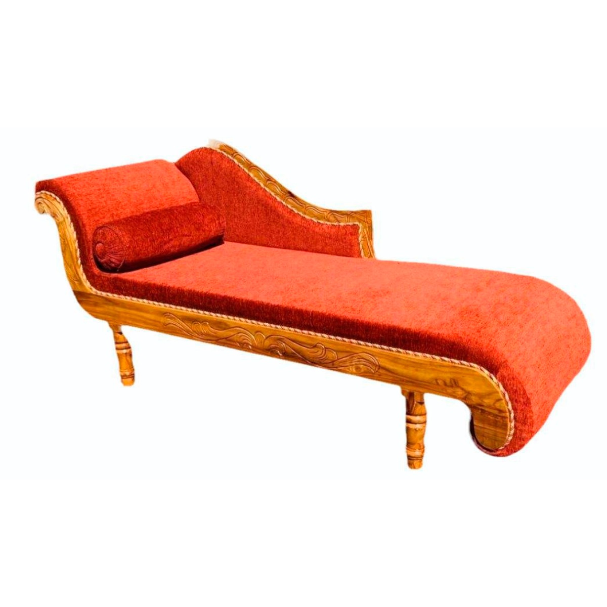 Elegant 3 Seater Teak Wood Diwan with Red Wooden Finish Manufacturers in Odisha