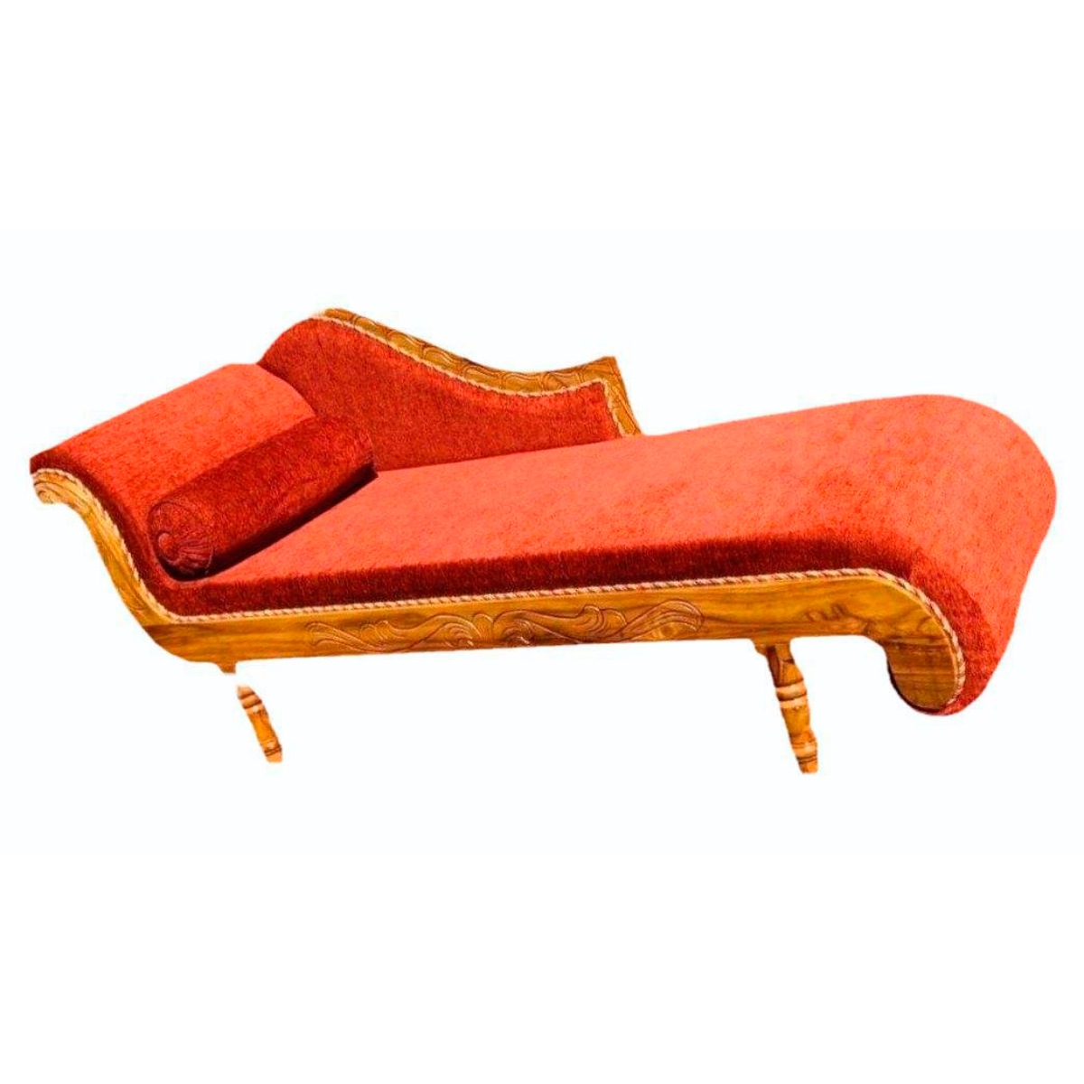 Elegant 3 Seater Teak Wood Diwan with Red Wooden Finish Manufacturers in Odisha