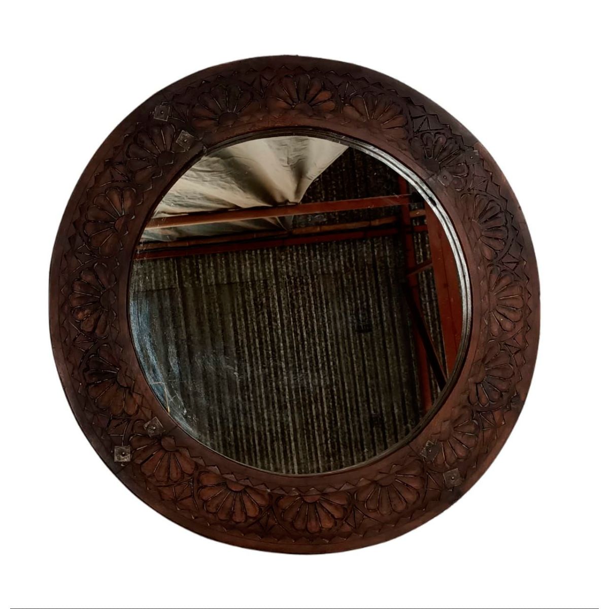 Elegant Brown Wooden Mirror Frame Carved Design for Timeless Home Decoration Manufacturers in Andhra Pradesh