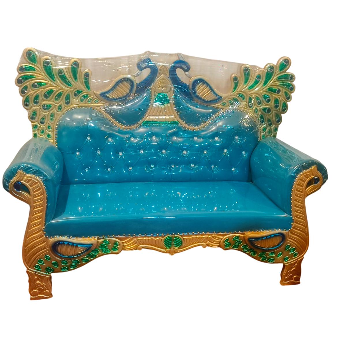 Green Wedding Sofa Wooden Frame Classy Design for Memorable Events Manufacturers in Indore