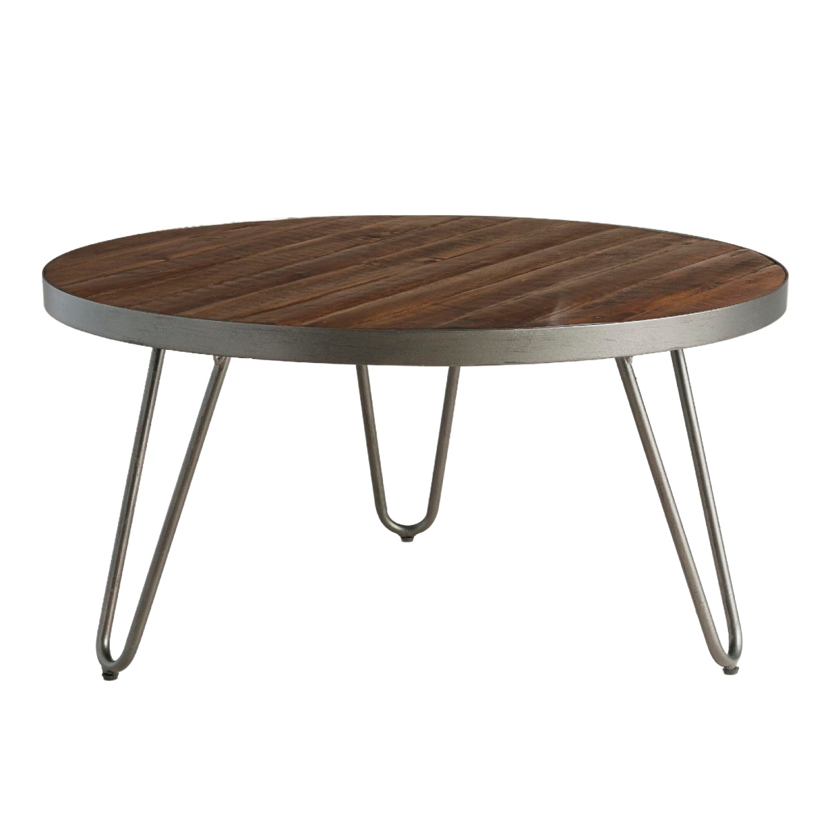 Functional Round Side Table with Open Storage and Engineered Wood Top Brown Color for Home Manufacturers in Imphal