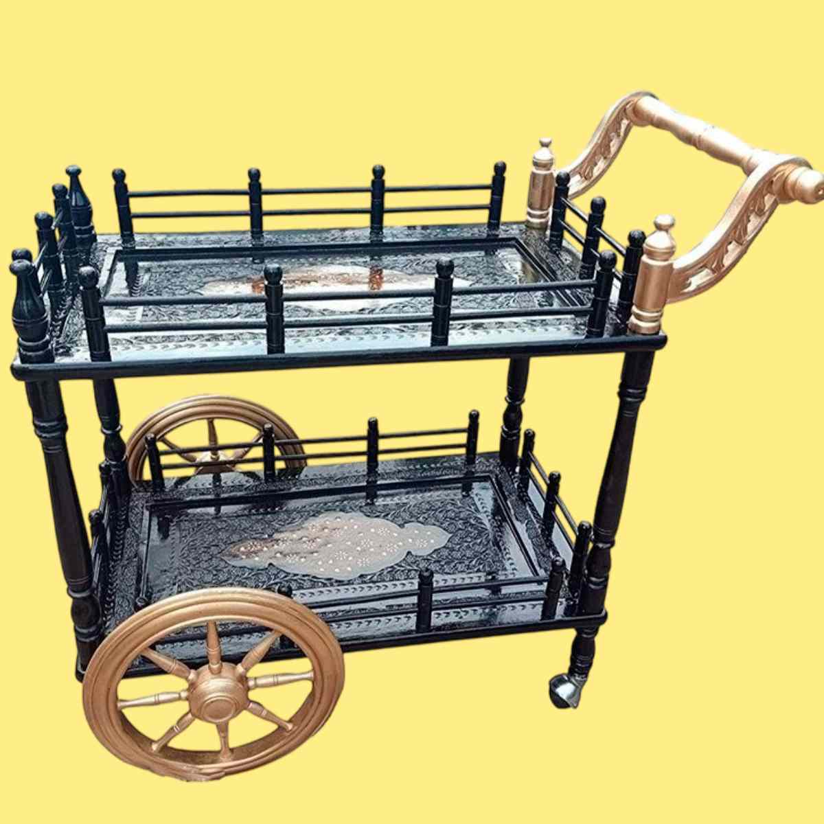 Functional Wooden Square Service Trolley Ideal for Dining and Lunch Services Manufacturers in Manipur