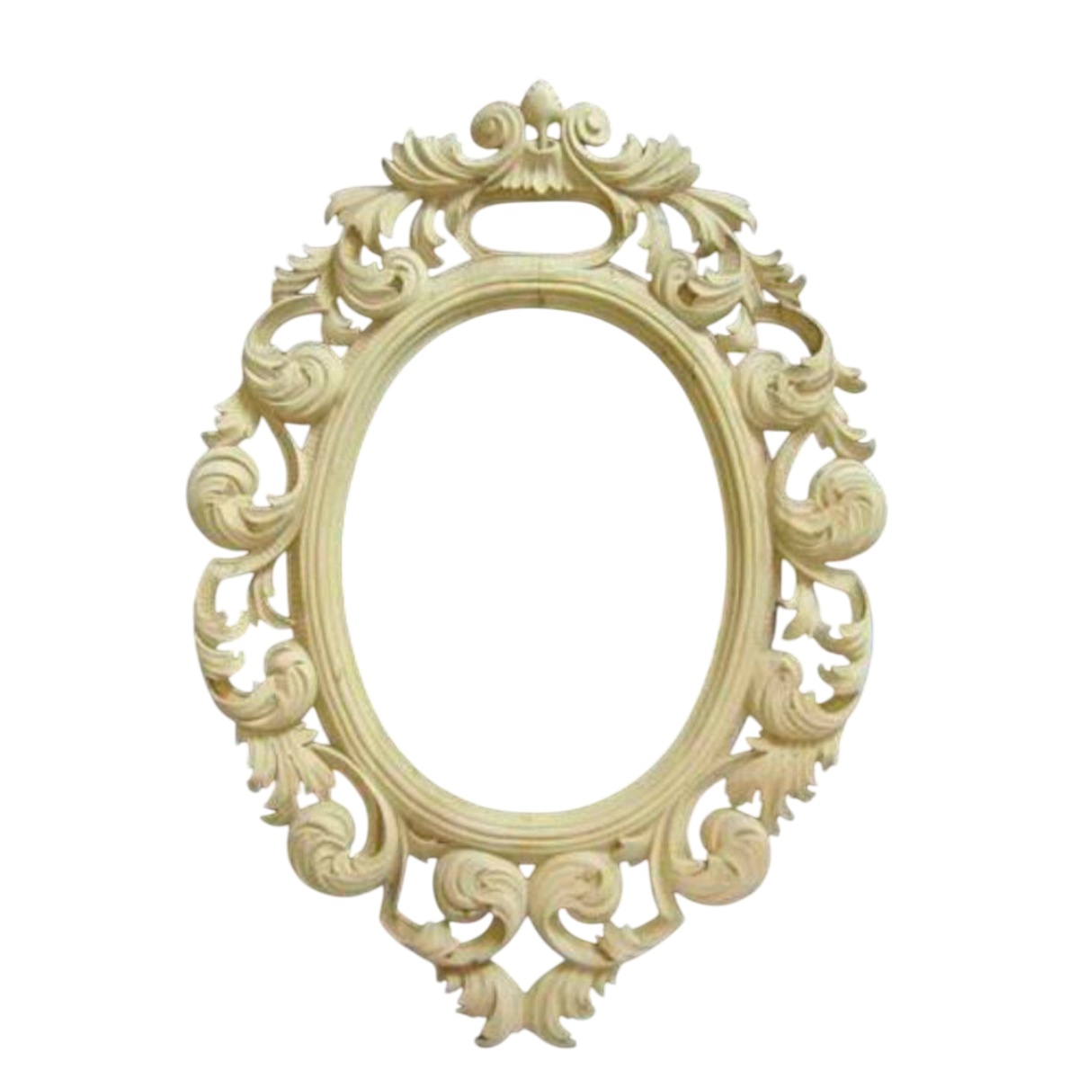 Golden Mango Wood Round Frame with Carved Design and Natural Sanding Finish Manufacturers in Andhra Pradesh