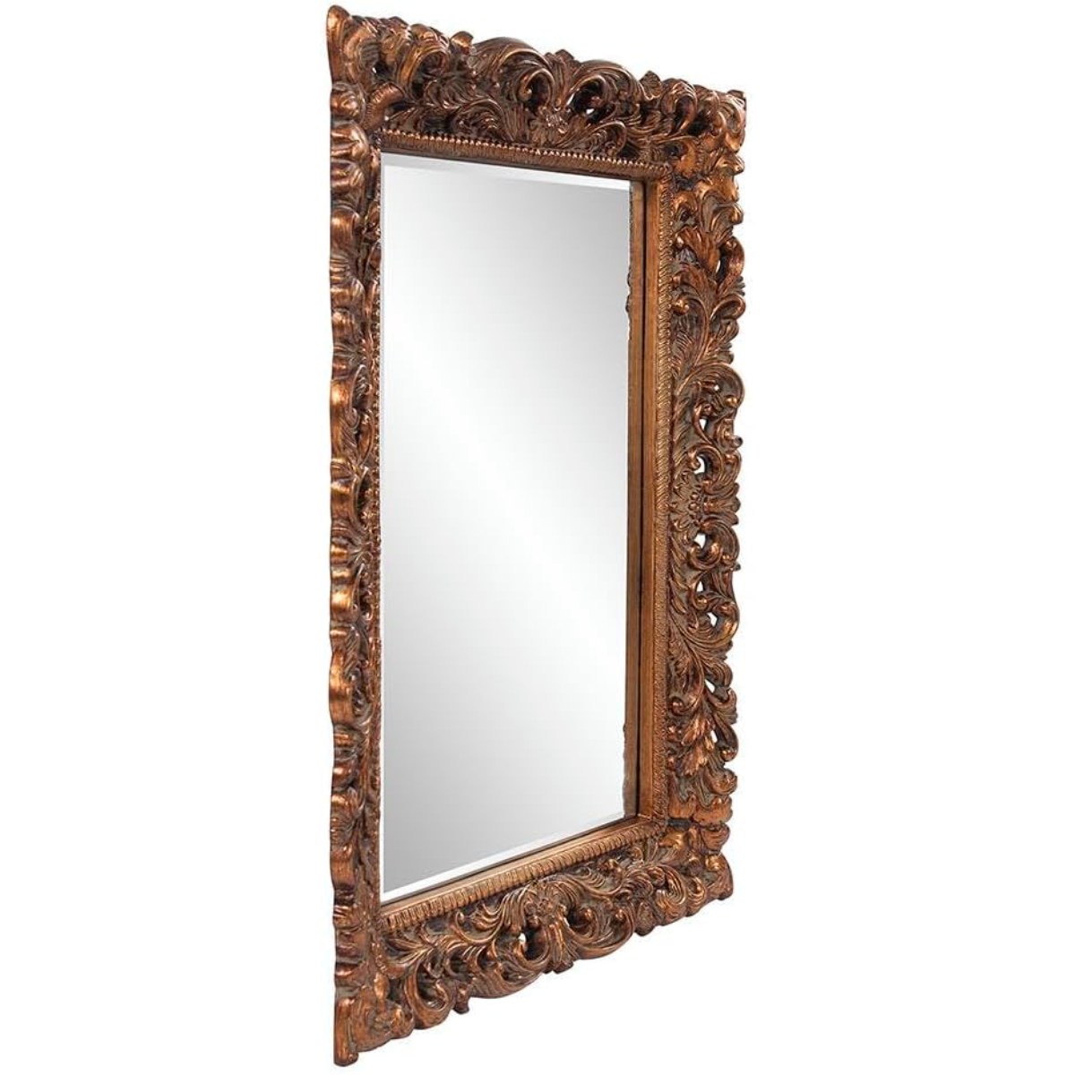 Golden Rectangular Wooden Mirror Frame with Exquisite Carved Design for a Luxurious Look Manufacturers in Andhra Pradesh