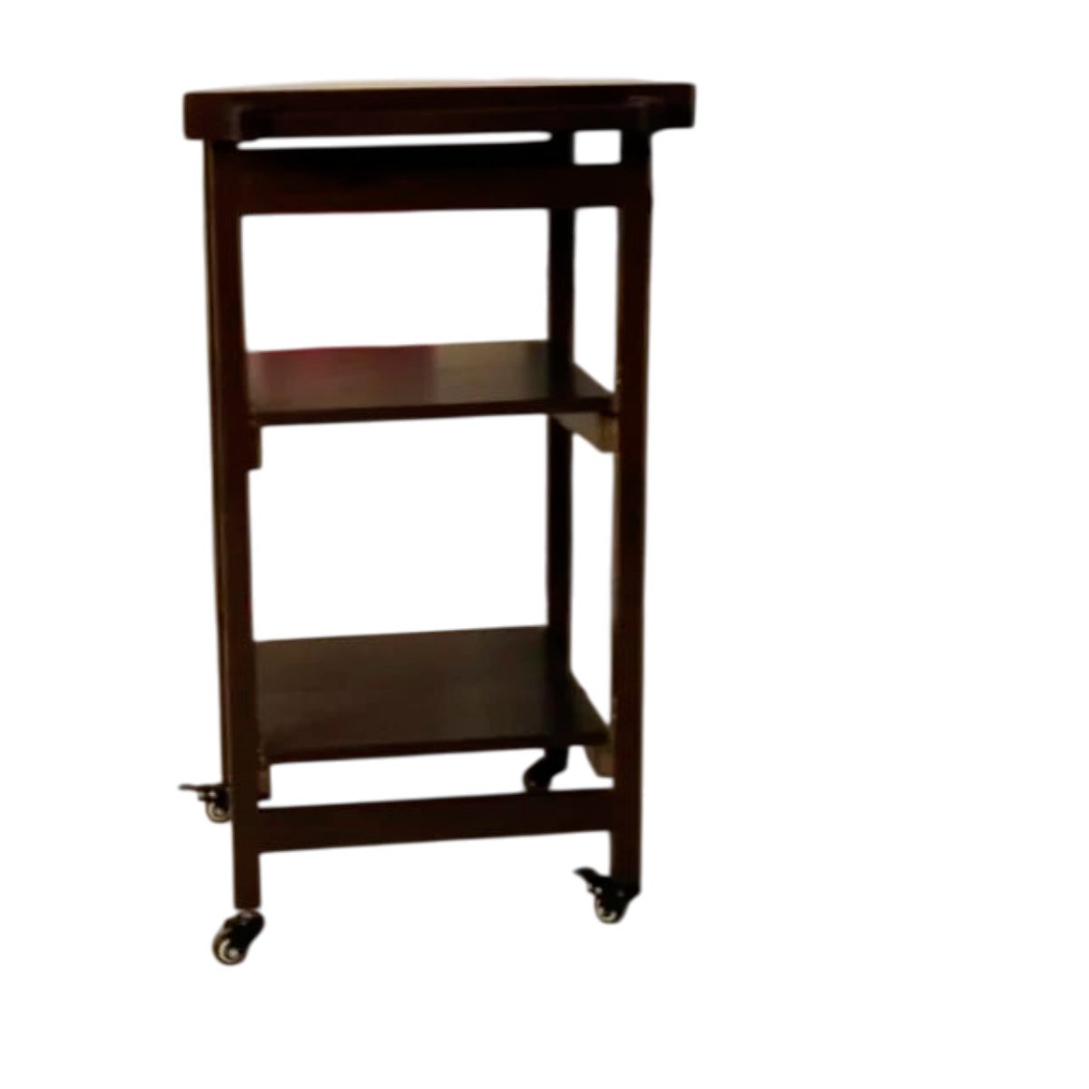 High quality Wooden Service Trolley Stand With 3 Shelves Melamine Finish Teak Wood and Custom Paint Coating Manufacturers in Manipur