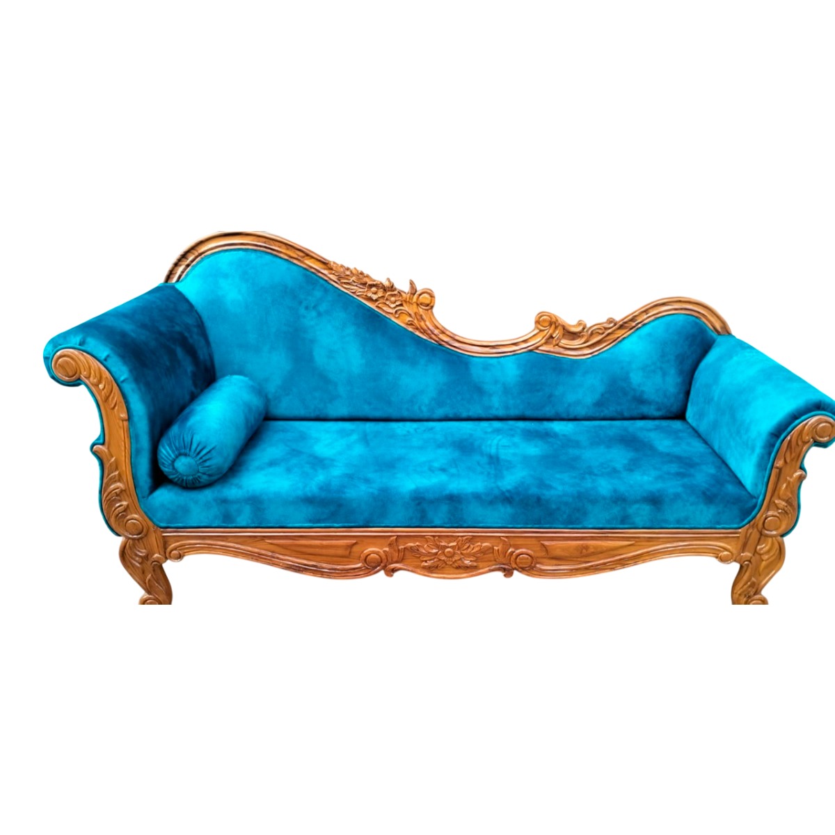 Blue Wooden Couch Sofa Wedding Decor Made in India for Elegant Celebrations Manufacturers in Chhattisgarh