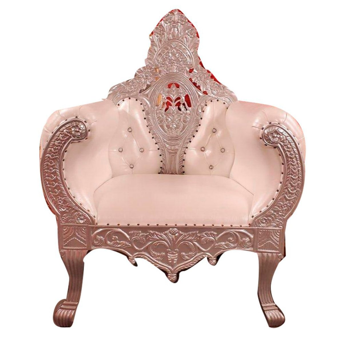 Medium Back Wooden Wedding Chair with Rexine Seat Manufacturers in Guwahati