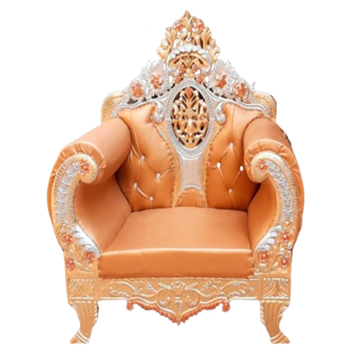 Medium Back Wooden Wedding Chair with Rexine Seat Manufacturers in Guwahati