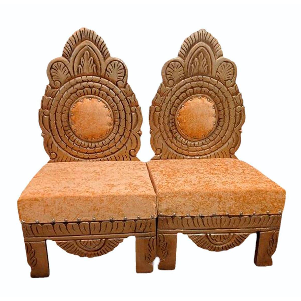 Modern Brown Mango Wood Wedding Chairs Paint Coated Finish Manufacturers in Guwahati