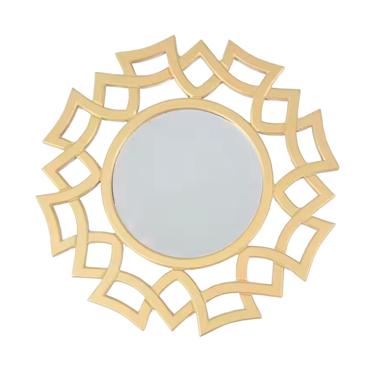 Modern Brown Wooden Decorative Mirror with Carved Design Round Shape for Everywhere Use Manufacturers in Andhra Pradesh