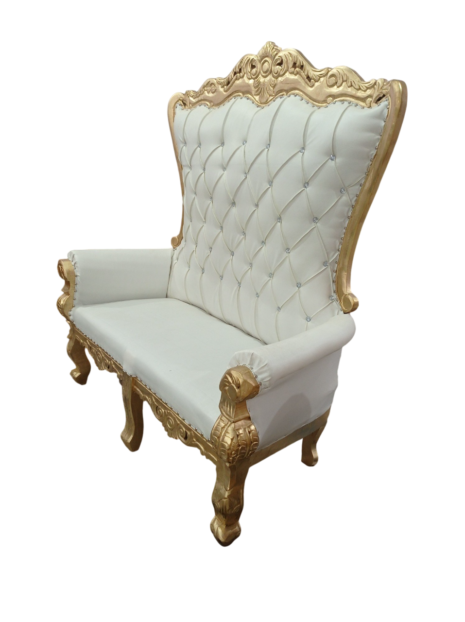 White Wooden Wedding Chair with Customized Design Modern Appearance Made in India Manufacturers in Guwahati