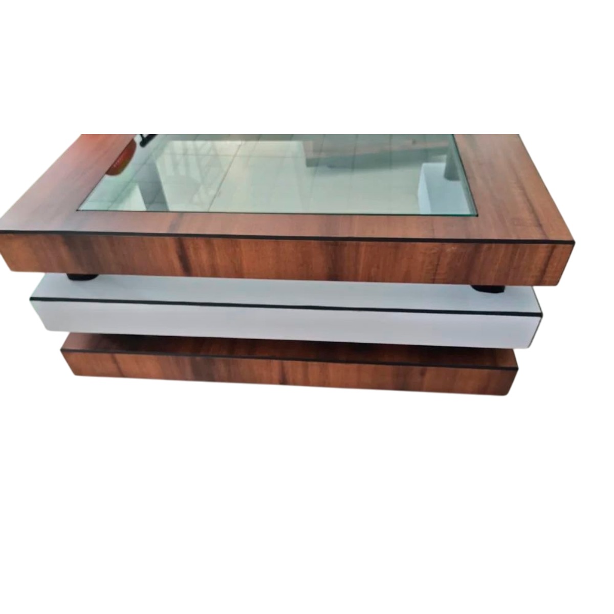 Natural Sheesham Wood Rectangular Top Glass Center Table With Storage Enhance Your Home Aesthetic and Organization Manufacturers in Gujarat