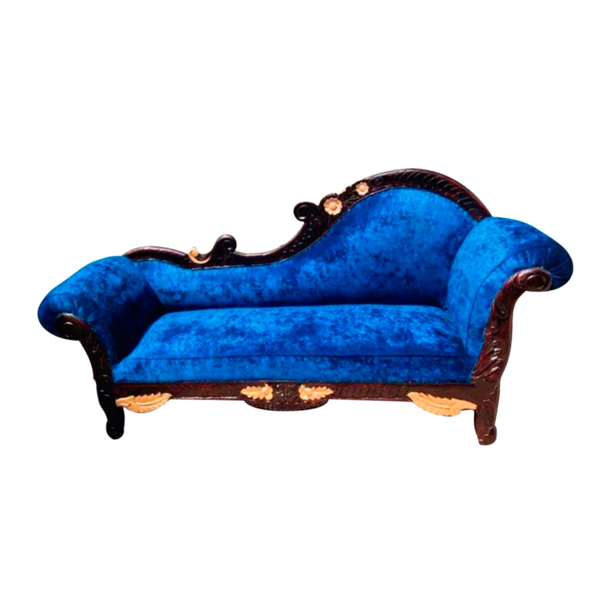 Blue Wooden Couch Sofa Wedding Decor Made in India for Elegant Celebrations Manufacturers in Chhattisgarh