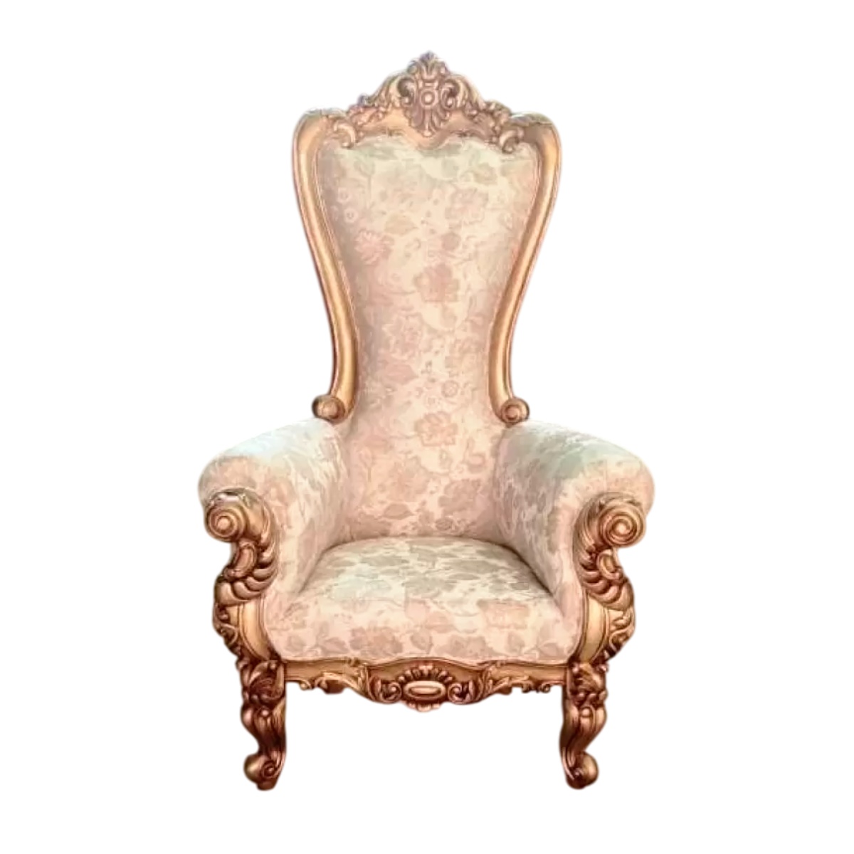 White Wooden Wedding  Chair with Leather Seat Printed Pattern Polished Finish Made in India Manufacturers in Guwahati