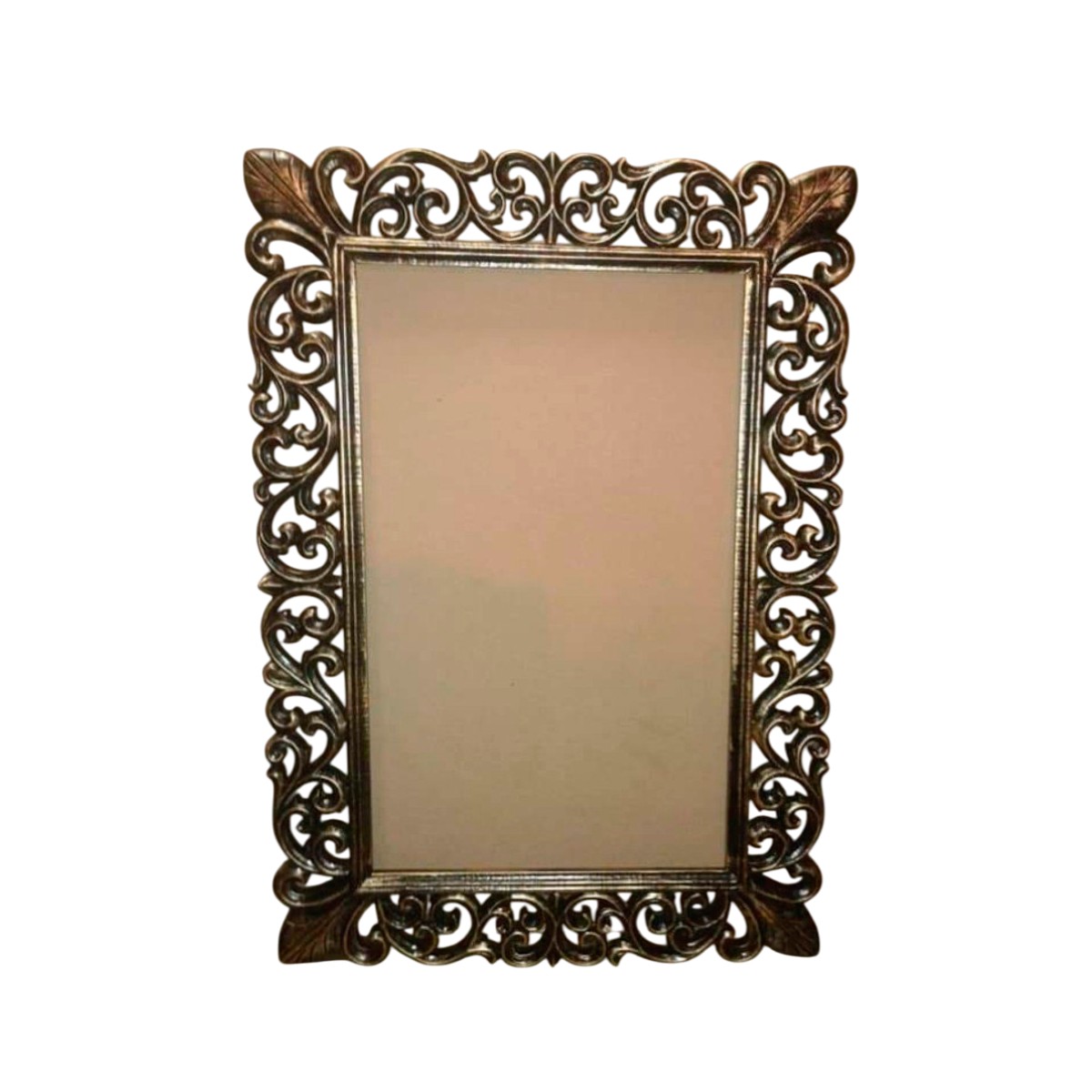 Premium Brown Rectangular Teak Wood Mirror Frame with Fine Carving  Perfect for Home Manufacturers in Andhra Pradesh