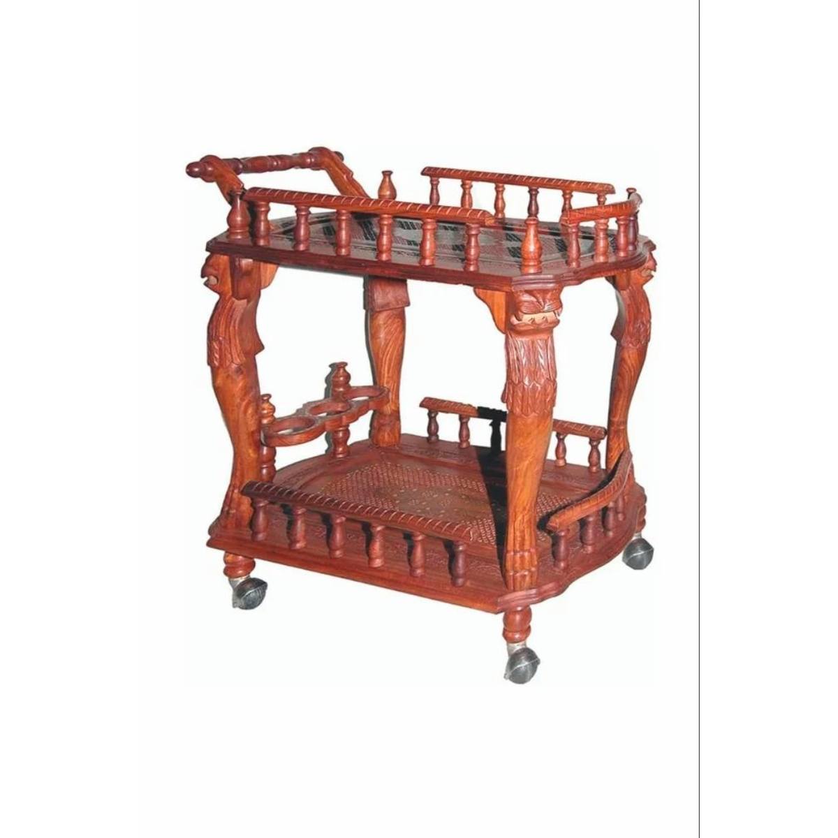 Premium Wooden Shisham Wood Service Trolley for Elegant Storage and Service Manufacturers in Manipur