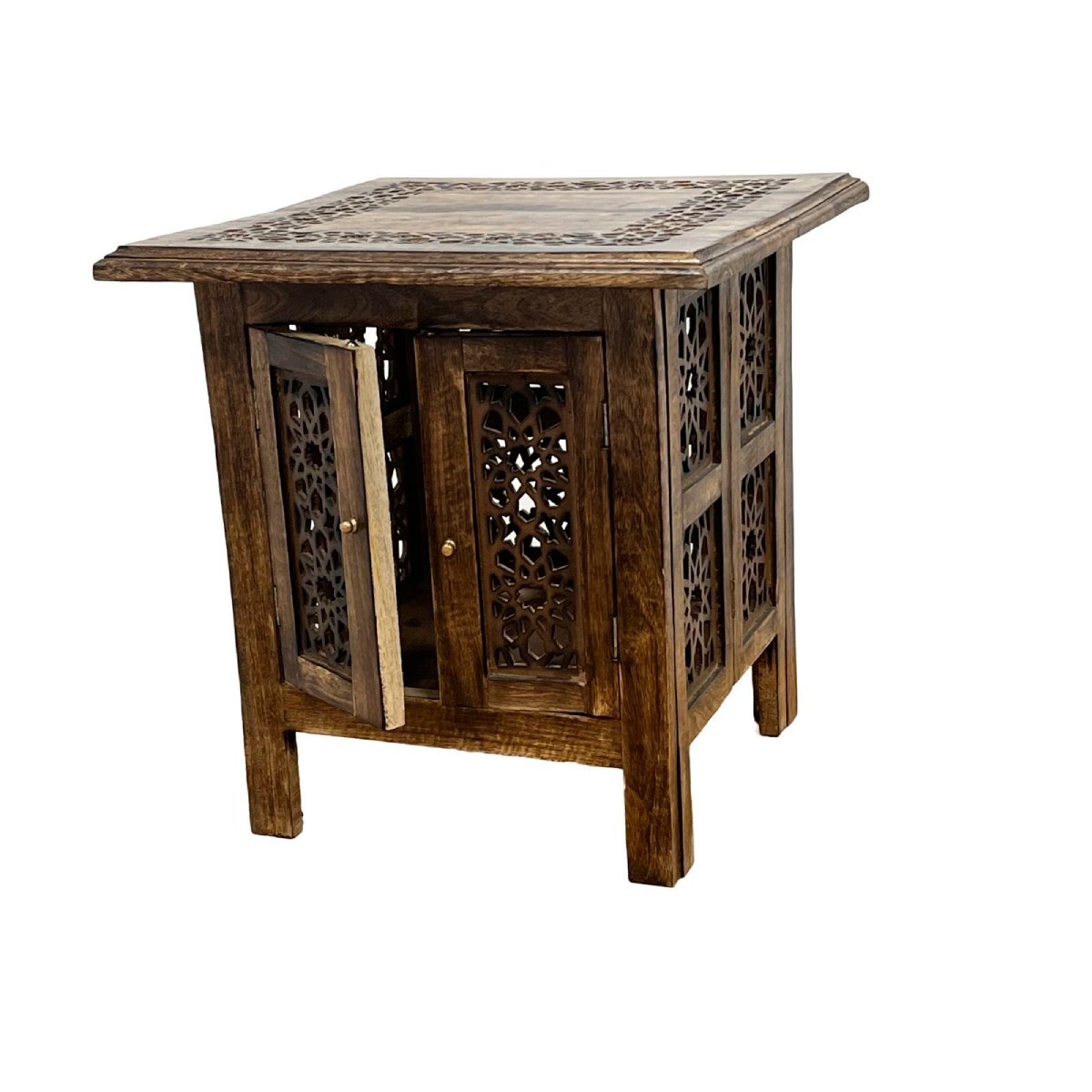 Stylish Rectangular Teak Wood Side Table with Polished Finish and Storage for Home Manufacturers in Imphal