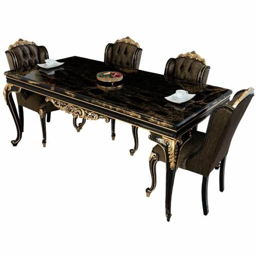 Black Teak Wood Dining Table Set 4 Seater with Glass Top Manufacturers, Suppliers, Exporters in Imphal