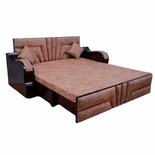 Contemporary 2 Seater Sofa Cum Bed with Velvet Upholstery Teak Wood Frame Manufacturers, Suppliers, Exporters in Maharashtra