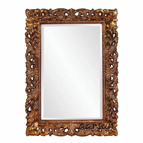 Golden Rectangular Wooden Mirror Frame with Exquisite Carved Design for a Luxurious Look Manufacturers, Suppliers, Exporters in Andhra Pradesh