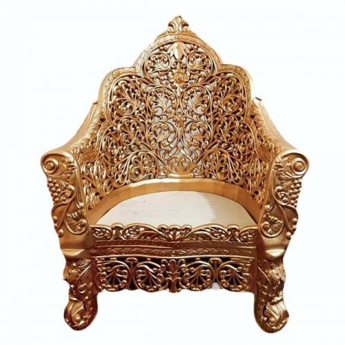 Golden Wooden Wedding Chair Polished Finish Modern Design for Weddings and Puja Manufacturers, Suppliers, Exporters in Guwahati