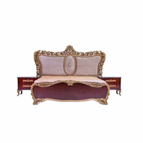 Luxurious Hand Carved King Size Bed in Teak Wood Without Storage for Your Bedroom Manufacturers, Suppliers, Exporters in Bangalore