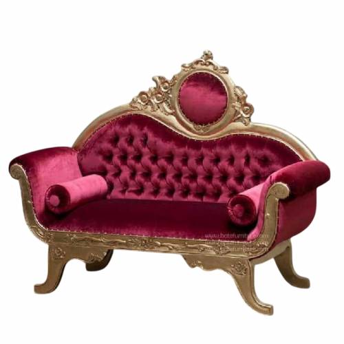 Luxurious Maroon Velvet Sofa with Solid Wood Frame Manufacturers, Suppliers, Exporters in Indore