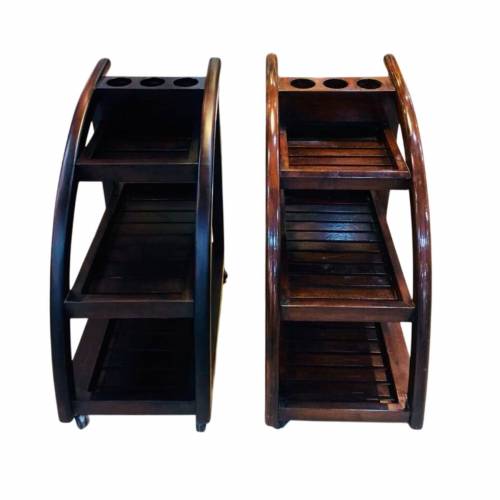 Professional Pine Wood Spa Trolley with Three Levels of Storage and Rotatable Wheels Ideal for Salon And Spa Use Manufacturers, Suppliers, Exporters in Manipur