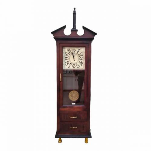 Sophisticated Brown Wooden Grandfather Analog Clock – Polished Rectangular Design for Classic Appeal Manufacturers, Suppliers, Exporters in Ahmedabad