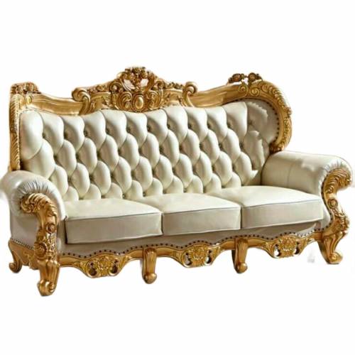 Teak Wood Maharaja Carved Sofa Set Rectangular Shape Antique Golden Color Manufacturers, Suppliers, Exporters in Bangalore