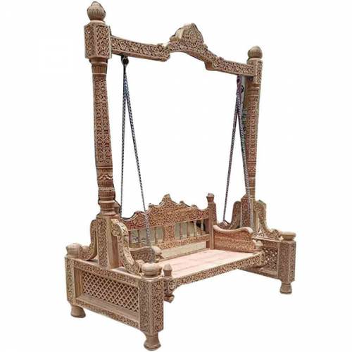 Wooden Swing Made in India 3 Seater Hand Carving Teak Wood Brown Color Manufacturers, Suppliers, Exporters in Navi Mumbai